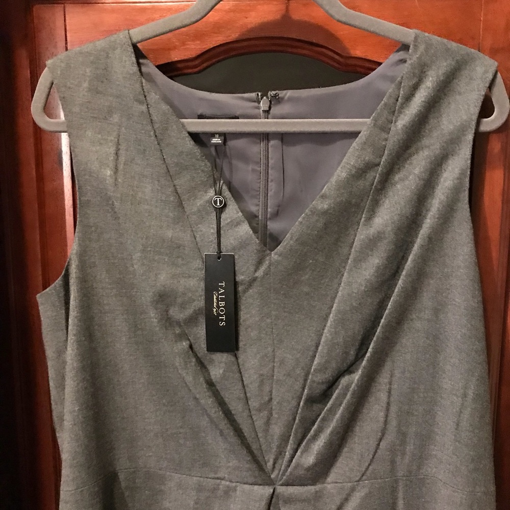NWT Talbots gray sleeveless dress, size 18.